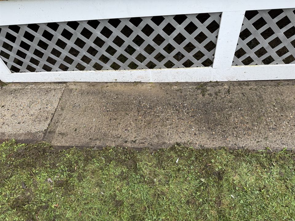 The same curb under the lattice after washing